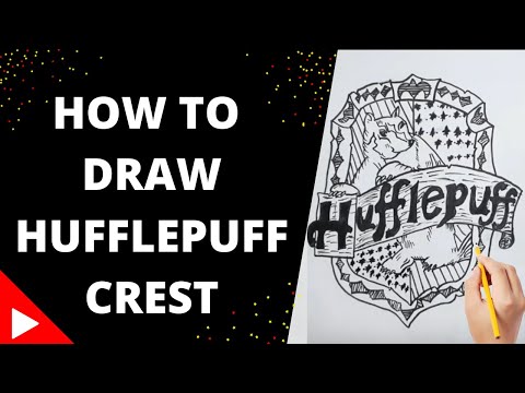 how to draw hufflepuff logo/crest #shorts