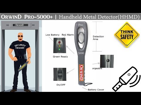 Portable Hand Held Metal Detector - Orwind O1501 Handheld Metal Detector Wand Portable Scanner