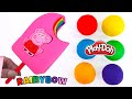 Create a Peppa Pig Rainbow Popsicle with Play Doh Molds | Preshool Toddler Learning Video