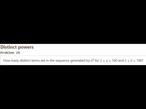 Project Euler Problem 29 Simple And Fast Solution Python