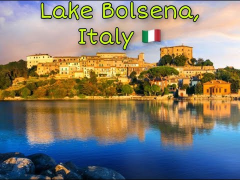 Vacation Travel Guide,Italy.Lake Bolsena,Montefiascone,Viterbo Medieval castle Between Tuscany &Rome