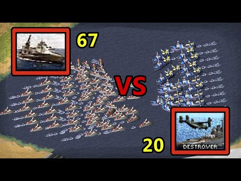 67 Sea Scorpions vs 20 Destroyers - [Red Alert 2]