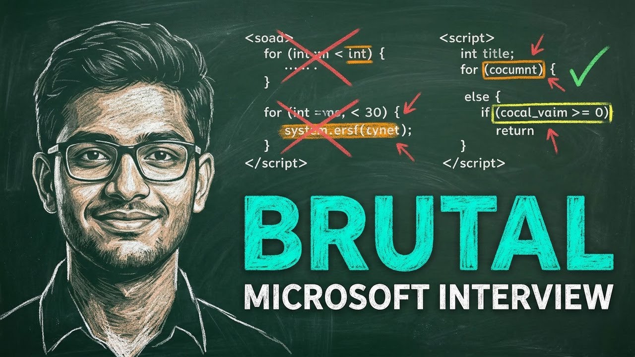 Mock Microsoft Coding Interview (the feedback was BRUTAL)