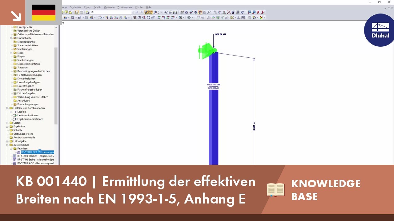 KB 001440 | Ermittlung der effektiven Breiten nach EN 1993-1-5, Anhang E