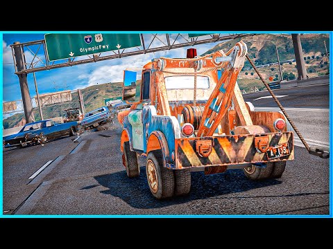*CRAZY* Cars Tow Mater Crashes Ep.43 – GTA 5