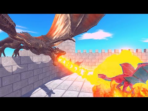 NEW UNIT DRAGON Fire Breath vs ALL UNITS in Mountain Castle Animal Revolt Battle Simulator