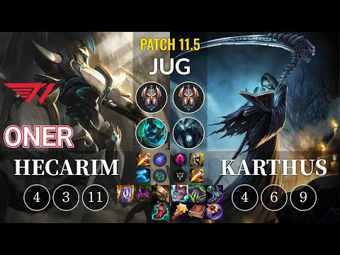 T1 Oner Hecarim vs Karthus Jungle - KR Patch 11.5