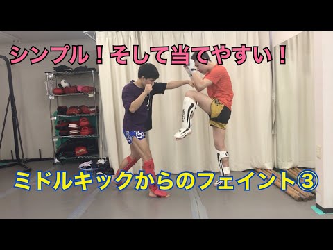 フェイント⑥　簡単なテクニックで当たる！「ミドルキックからのフェイント３」