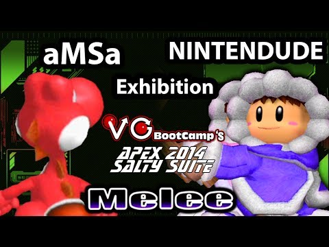 Salty Suite - aMSa (Yoshi) Vs. Nintendude (Ice Climbers) SSBM Exhibition - Super Smash Bros. Melee