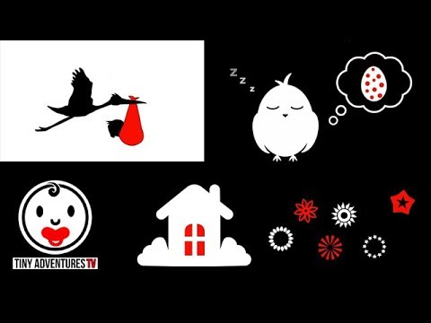 Baby Sensory - Black White Red Animation - Sleepy Time Rock a Bye Baby (Put baby to sleep)