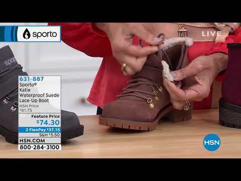 Sporto Katie Waterproof Suede LaceUp Boot