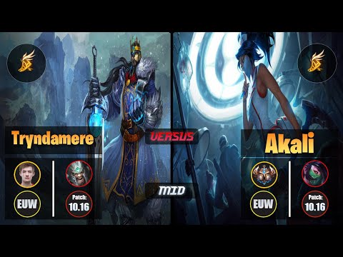 Nemesis TRYNDAMERE (Mid) [Fleet Footwork] VS AKALI - Challenger EUW Patch 10.16