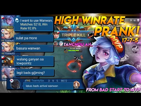 WANWAN FAKE HIGH WINRATE PRANK! - TRASHTALKER PAHIYA!