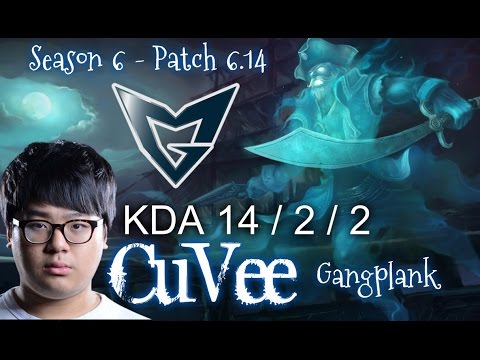 SSG CuVee GANGPLANK vs GNAR Top - Patch 6.14 KR Ranked | League of Legends