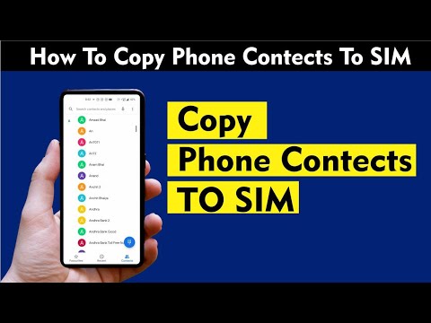 How To Copy Contact From Phone to Sim in Android