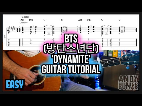 How to play BTS (방탄소년단) Dynamite Guitar Tutorial Lesson