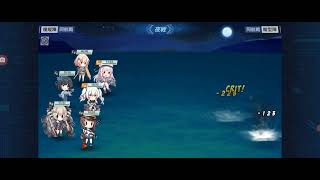 【戦艦少女Ｒ　26春イベ】今回のノーリスクレベリング♪　E5夜戦3戦　(低速戦艦＆重巡　あとは自由枠)