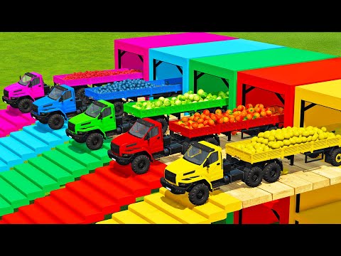 LOAD ORANGES, BLUEBERRIES, LEMONS, RASPBERRIES & WHITE CABBAGE WITH URAL TRUCKS - FS22