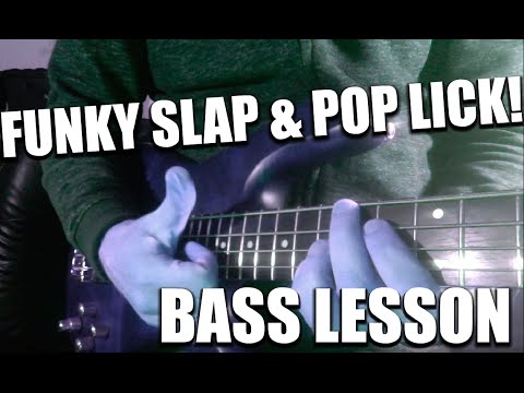 Funky Slap & Pop lick: A Bass lesson everyday # 320