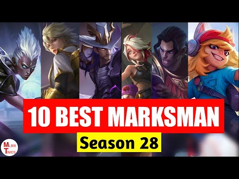 Top 10 best marksman for gold lane mobile legends season 28 | top 10 meta heroes for solo rank 2023