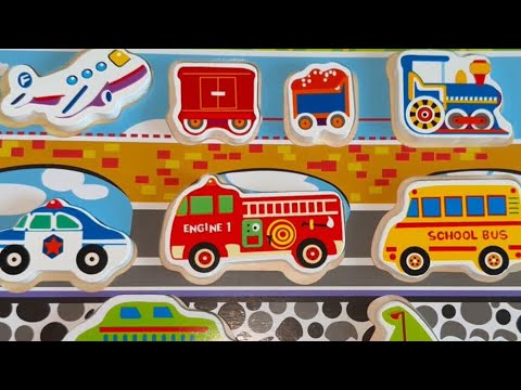 Transportation Puzzle for Toddlers | Airplane, Train, Police Car & More 