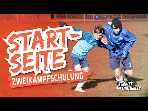 Fussballtraining: Startseite - 1 gegen 1 frontal - Zweikampfschulung - Taktik