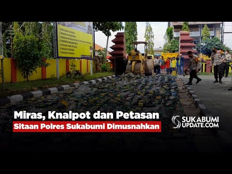 Miras, Knalpot dan Petasan Sitaan Polres Sukabumi Dimusnahkan