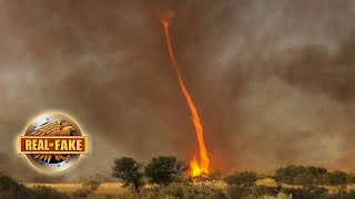 HUGE FIRE TORNADO Caught on Camera  - real or fake?