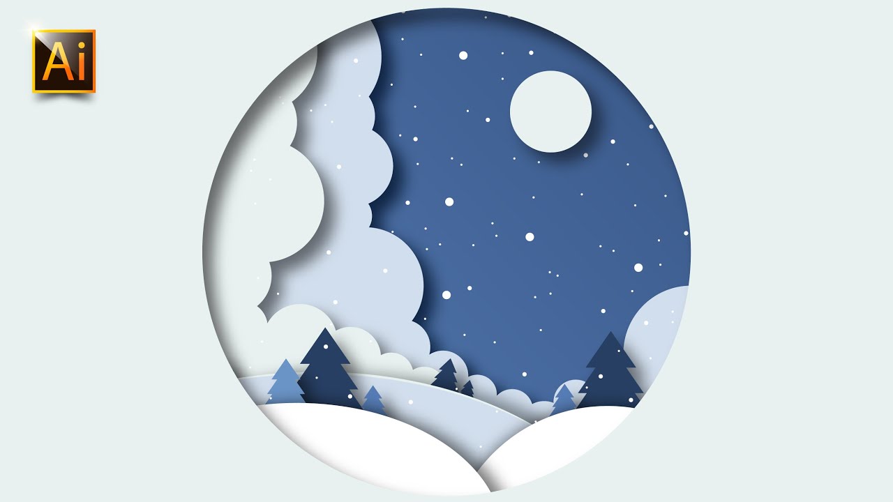 Graphic Design   How to create winter paper cutout effect illustration by Elena