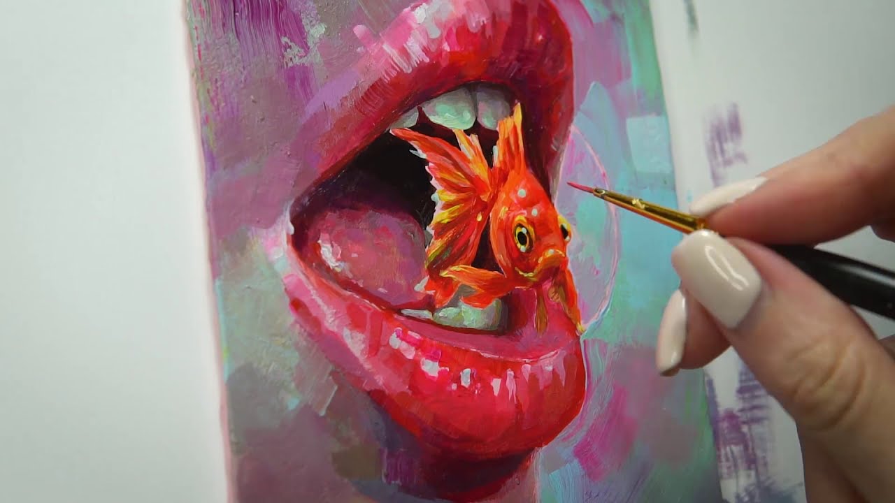 surreal painting fish bubble by tanya shatseva