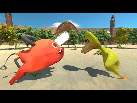 Who Will Win? Pochita vs Rainbow Friends Yellow - Animal Revolt Battle Simulator