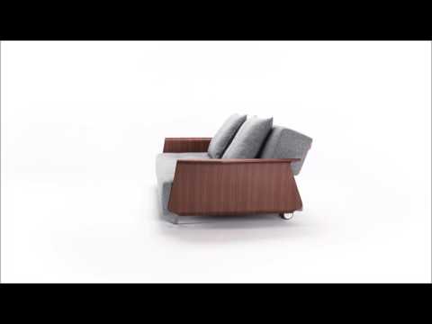 Schlafsofa LONG HORN mit Holzarmlehnen von Innovation - bo75