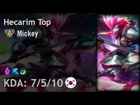 Hecarim Top vs Rumble - Mickey - KR Challenger Patch 6.23
