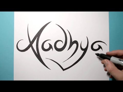 How to Draw Name Aadhya in a Tribal Design Style