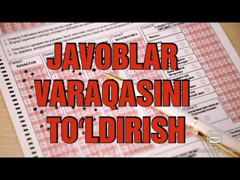 Javoblar Varaqasini Toʻldirish Haqida Koʻrsatma | Жавоблар варакасини тулдириш хакида курсатма