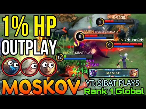 WIPEOUT! Moskov Crazy 1% HP Outplay! - Top 1 Global Moskov by YT: SIBAT PLAYS - Mobile Legends