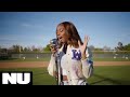 Normani singing a version of the ballpark classic "Take Me Out to the Ball Game" for Cracker Jill