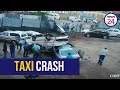 WATCH | Taxi crashes through wall in Durban, flipping and landing on its roof