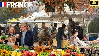 28 September 2025 FRANCE 🇫🇷 EARLY MORNING (8:30AM)Walking in France Through Thick Fog village market