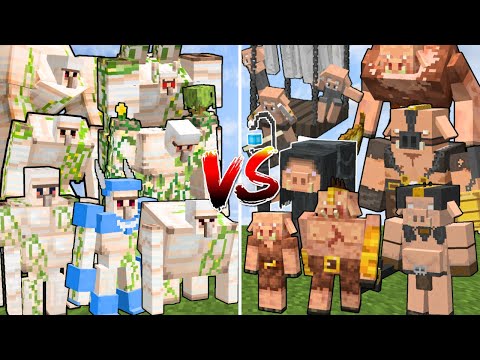 ALL MINECRAFT MUTANT IRON GOLEMS vs ALL MINECRAFT MUTANT PIGLINS | Minecraft Mob Battle