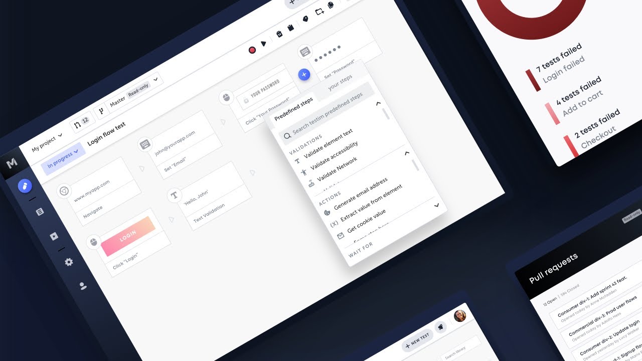 Testim AI Test Automation Demo - Visual test creation and maintenance with intelligent self-healing capabilities