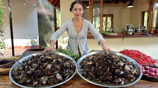 How to cook crab crispy and salad recipe in my countryside - Amazing cooking