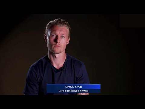 Simon Kjær Receives UEFA President's Award For His Support To Christian Eriksen
