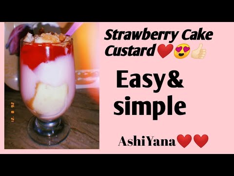 How to make strawberry cake custard?