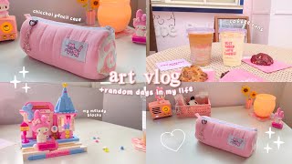 vlog 🌸 what’s in my pencil case ft. chicchoi 🧸 rainy days, coffees, building my melody blocks ☕️☁️