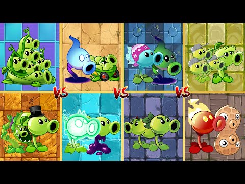 Pvz 2 Discovery - All Peashooters Random Team Challenge - Who Will Win ? - Plant Vs Plant(Part 3)