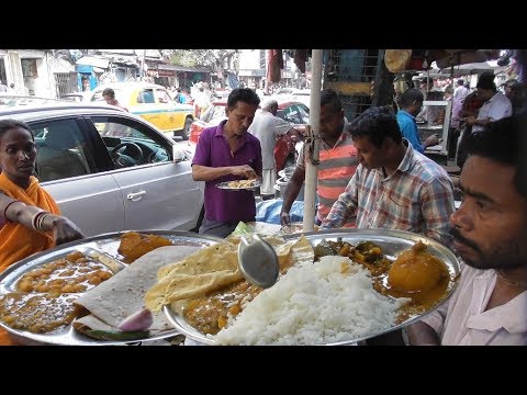 Best Hardworking Couple of The World - Rice /Roti with 3 Vegetables @ 25 rs | Kolkata Street Food Video