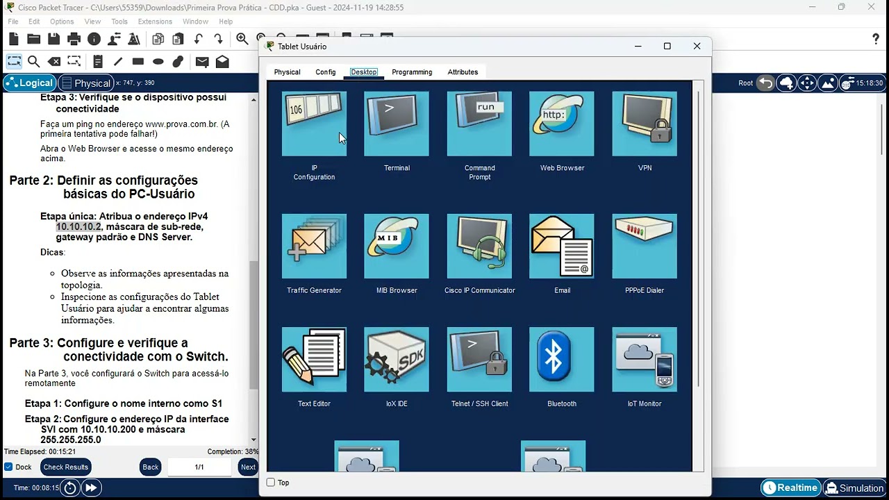 Correção de Prova Prática em Packet Pracer