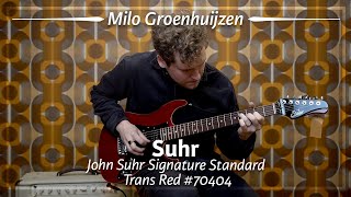 Video thumbnail for Suhr John Suhr Signature Standard Trans Red #70404 played by Milo Groenhuijzen | Demo by TFOA Demos
