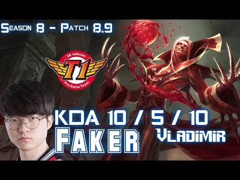 SKT T1 Faker VLADIMIR vs TALON Mid - Patch 8.9 KR Ranked